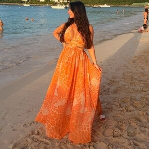 Vibrant Orange Maxi Dress